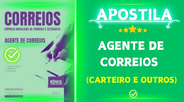 Apostila para Agente de Correios carteiro do Concurso Público dos Correios 2024 2025